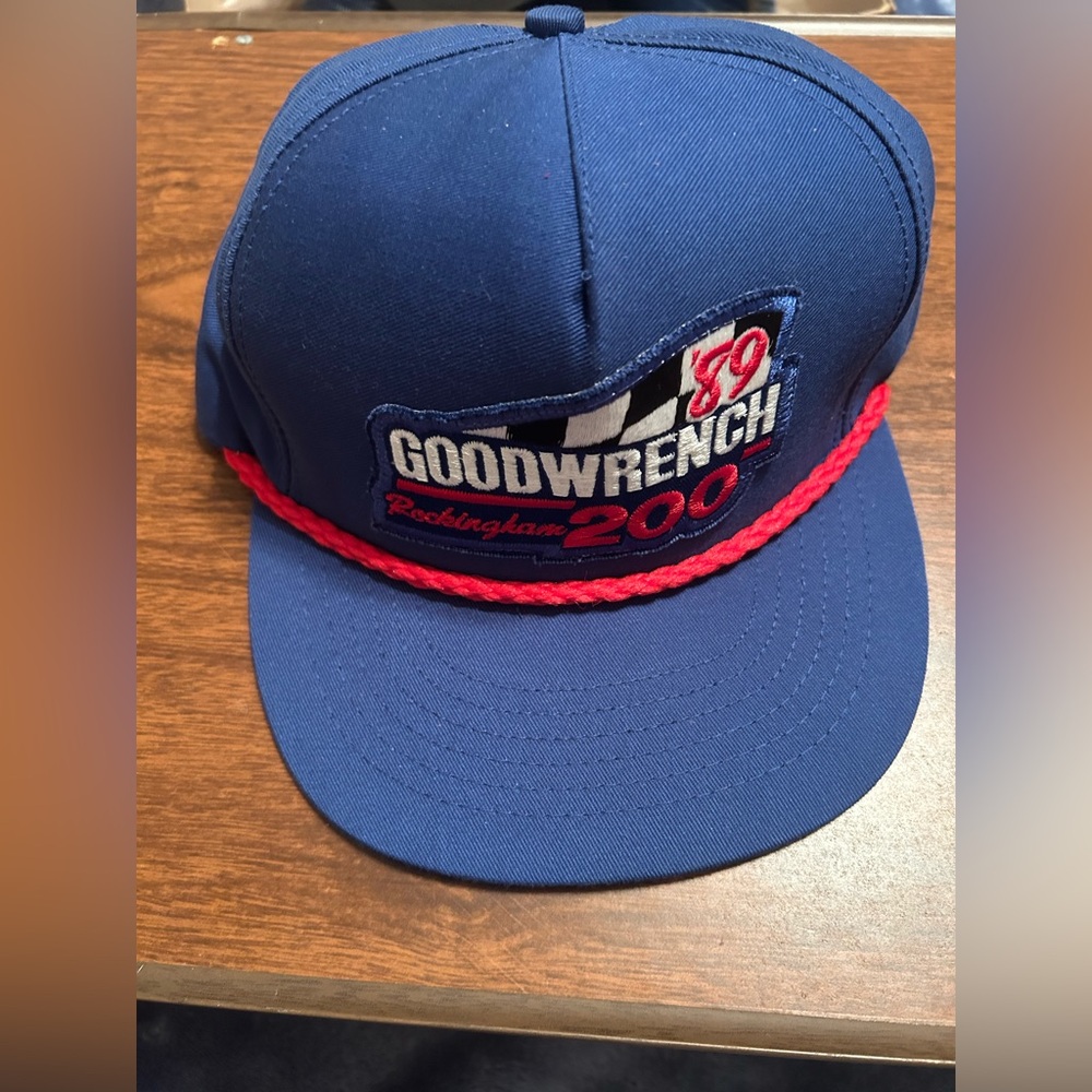 Vintage 1989 Blue Red White NASCAR Goodwrench 89 200 Rockingham Cap Hat SnapBack
